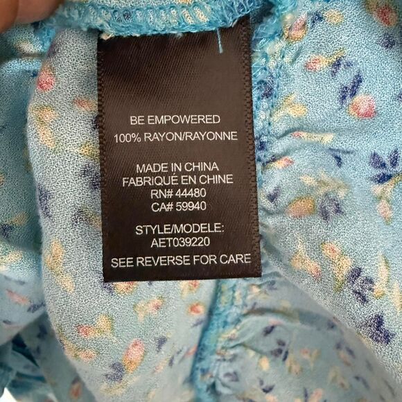 AFRM Soni Balloon Sleeve Crop Top Ditsy Floral Print Size Small - Picture 5 of 5